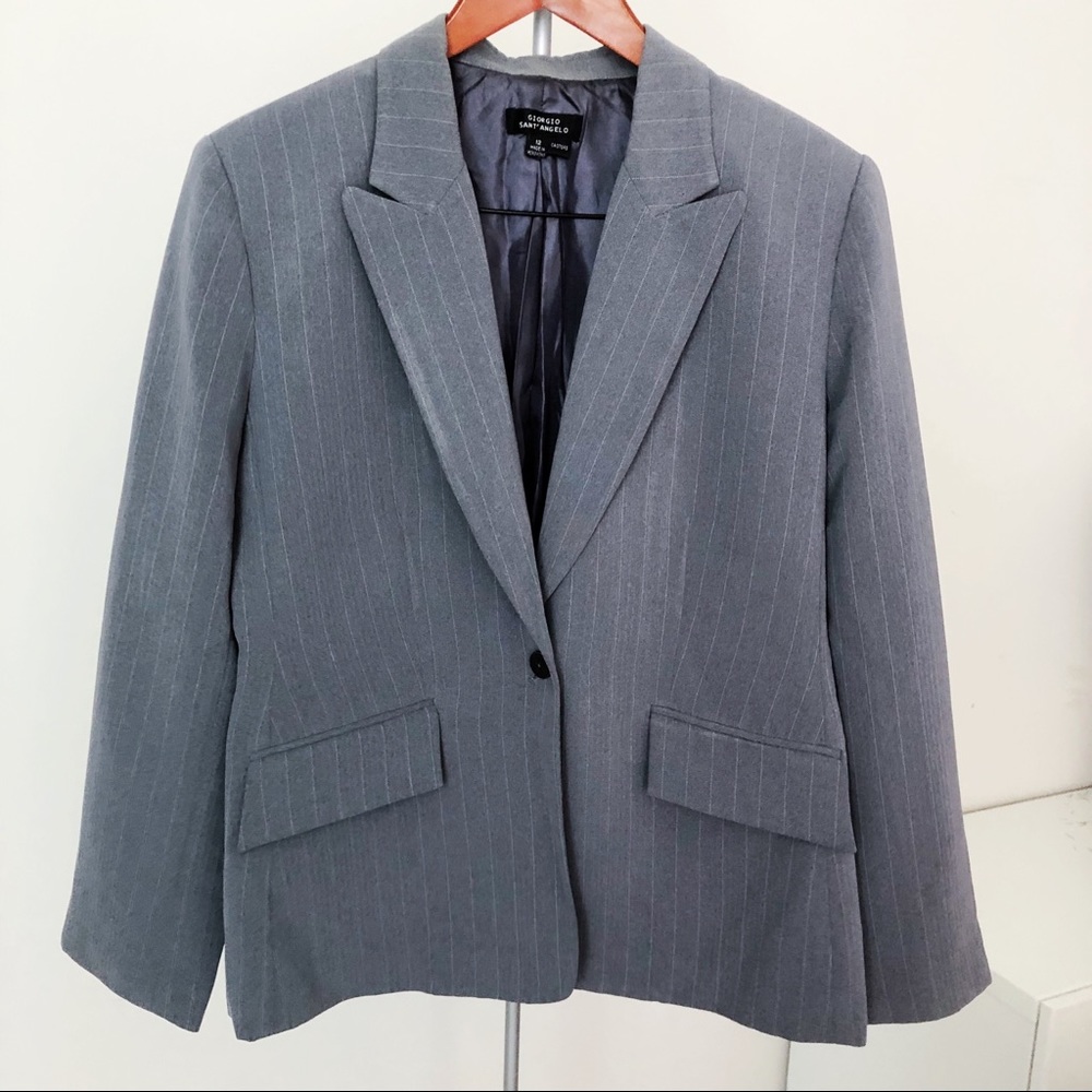 NWOT Grey Women’s Pinstripe Blazer Suit Jacket